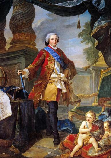 Charles-Joseph Natoire Portrait of Louis Dauphin of France with a Plan of the Siege of Tournai China oil painting art